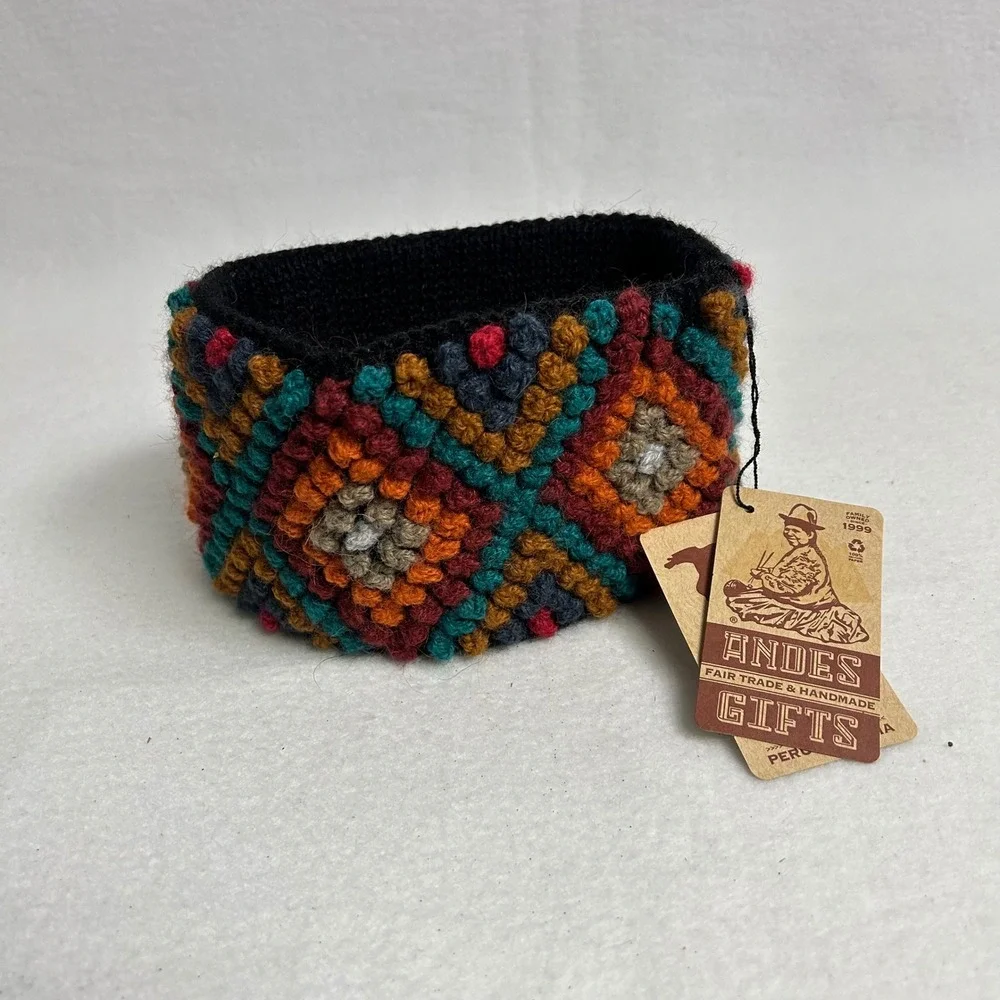 Boho Andes Gifts Womens OS Multi Color‎ Alpaca Blend Popcorn Knit Headband NWT